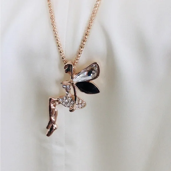 Betsy Johnson Gold tone Fairy Pendant Necklace 🧚♀️ - Picture 9 of 12